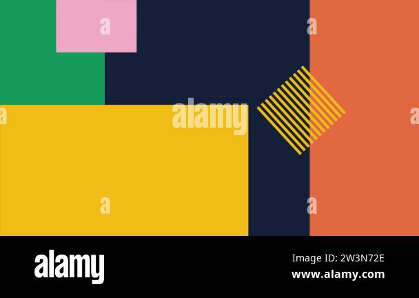 Abstract bold colorful animated background of simple geometric shapes ...