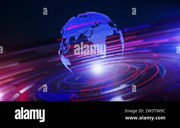 3D World News Background Loop, digital world breaking news Studio ...