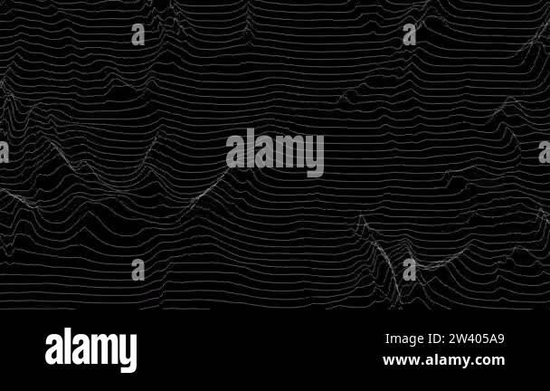 Trendy ultra thin striped loop animation with wave distortion lines ...