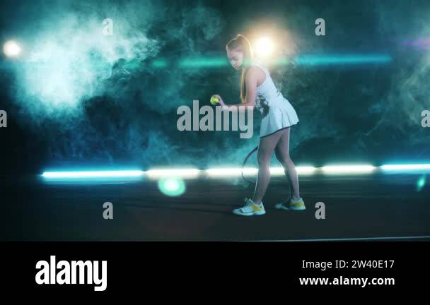 Female tennis player throwing tennis ball Stock Videos & Footage - HD ...
