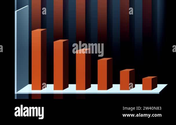 4k 3D animation of 2D vector bar graph chart showing data visualization ...