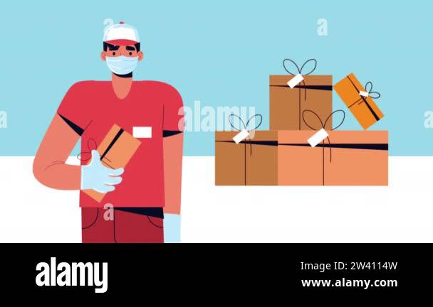 Delivery service safe worker boxes Stock Videos & Footage - HD and 4K ...