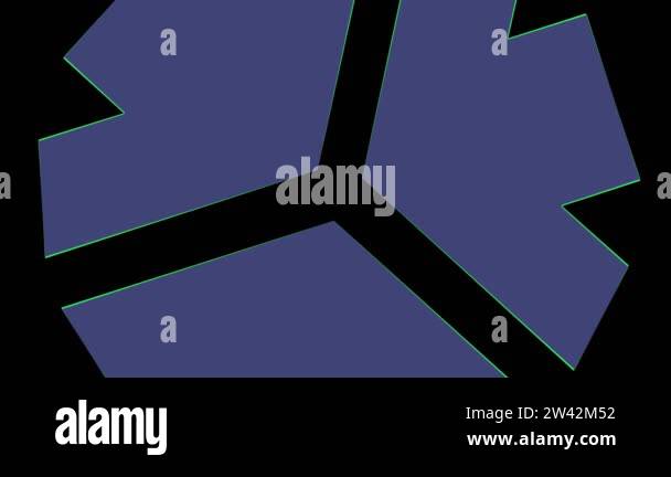 Colored graphic object on a minimal black background, which rotates ...