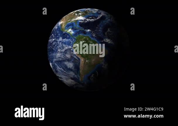 Planet earth from space. Day to night realistic world globe spinning ...