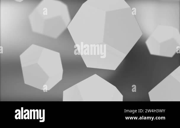 Abstract stones fly on isolated background. Motion. 3D models of stones ...