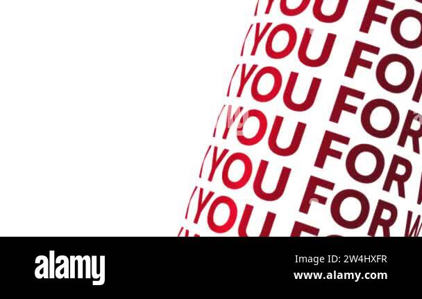 Thank You For Watching red text typography Seamless Loop Animation on ...