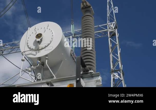 Substation Transformr Industrial high voltage transformer conservator Stock Videos & Footage ...
