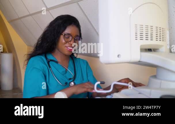 Happy professional african american obstetrician gynecologist ...
