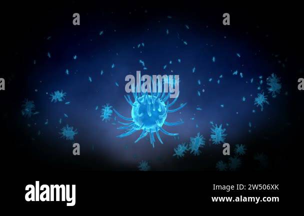 Virus, bacteria, infection inside organism view. Process of infection ...