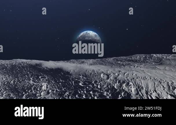Planet Earth View From Moon Surface In SpaceRealistic outer space view ...