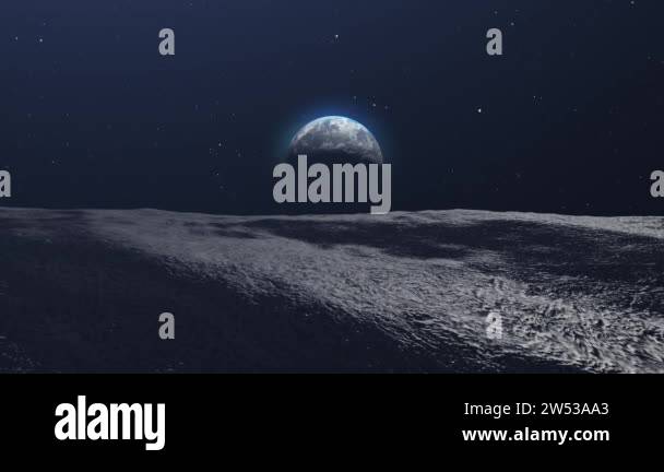 Planet Earth View From Moon Surface In SpaceRealistic outer space view ...