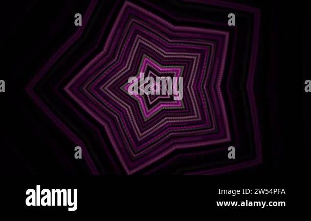 Abstract purple pulsating star on black background, seamless loop ...