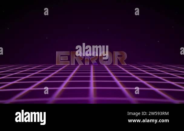 Synthwave wireframe net 80s with text ERROR. Retro futurism background ...