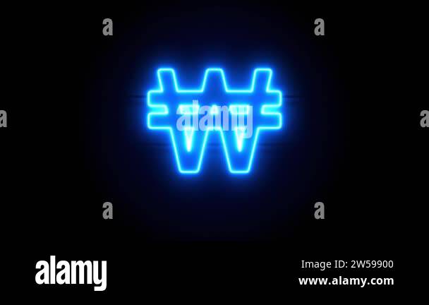 Won neon sign appear in center and disappear after some time. Animated ...