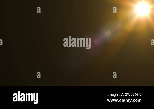 Yellow sun star rays lights optical lens flares shiny animation art ...