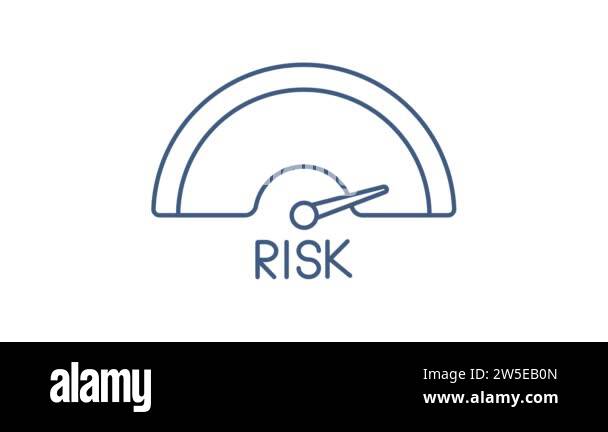 Risk icon on speedometer. High risk meter. Motion graphics Stock Video ...