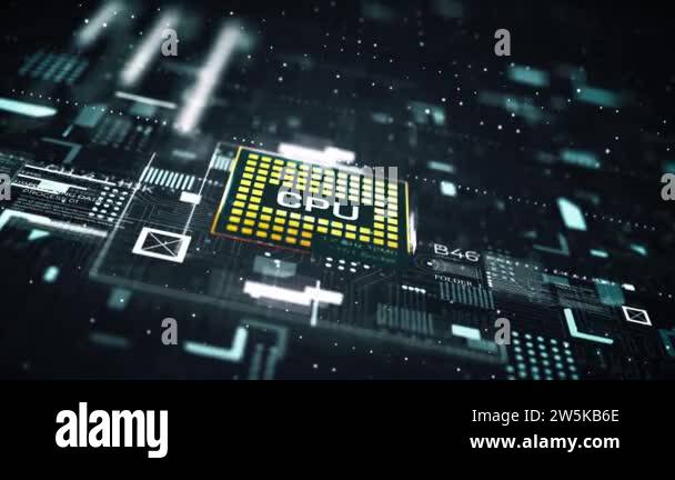 Technology Background CPU Circuit. Artificial Intelligence Processing ...