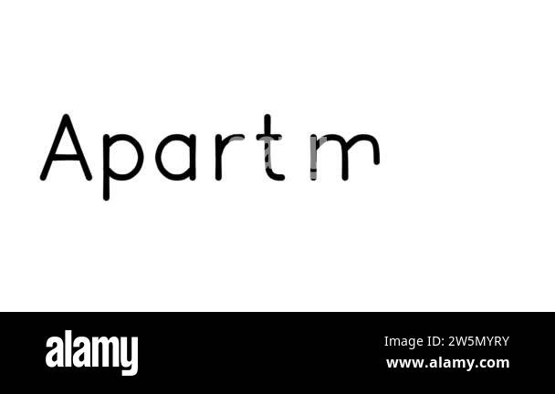 Apartment Handwritten Text Animation in Various Sans-Serif Fonts and ...