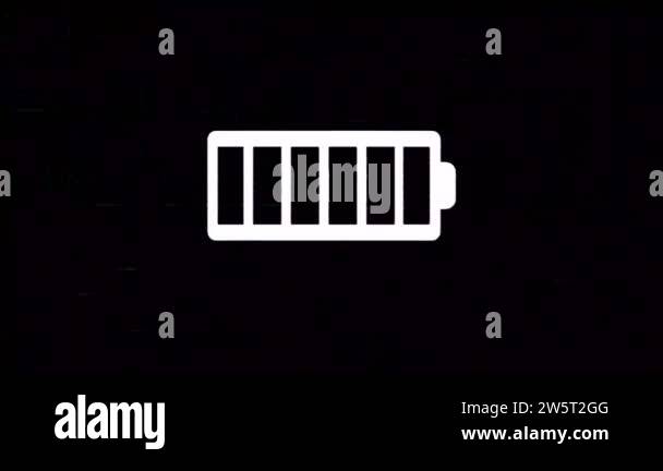 Battery icon with glitch art effect. Retro futurism 80s 90s dynamic ...