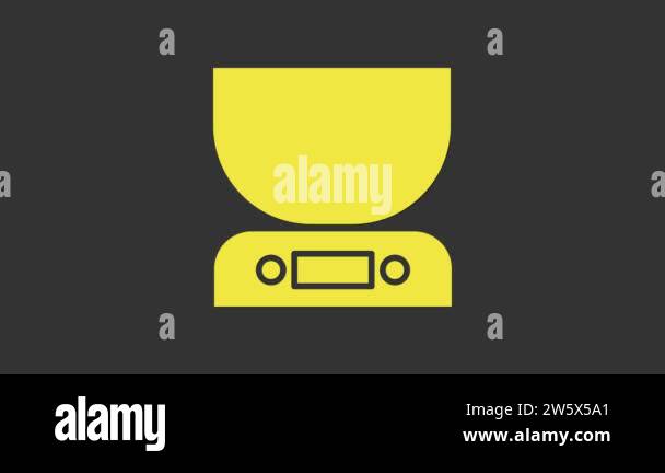 Yellow Electronic scales icon isolated on grey background. Weight ...