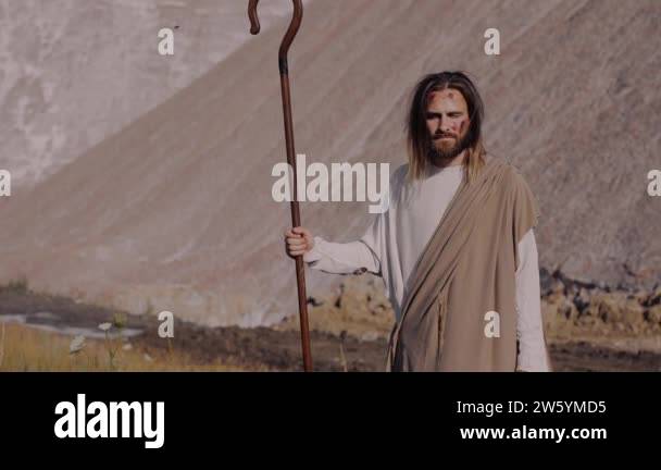 Jesus christ staff in robe Stock Videos & Footage - HD and 4K Video ...