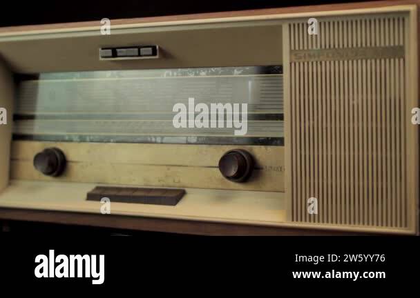 Vintage Radio AM and FM Receiver From 1970s, Spinning Close Up Stock ...