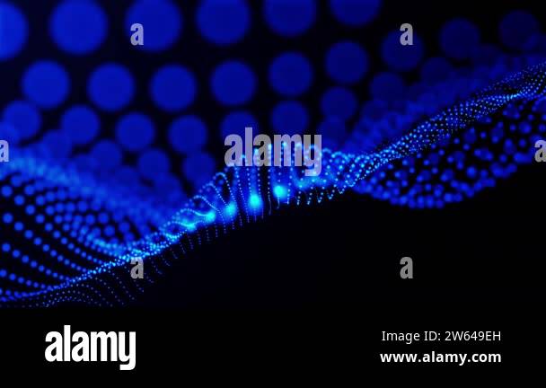 Abstract 3D rendering technology blue dots futuristic particles digital ...