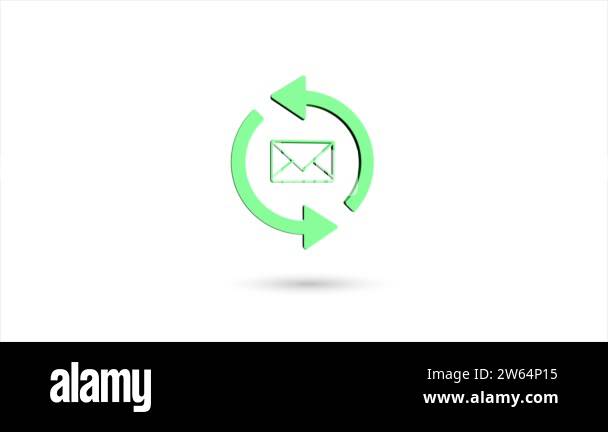3d animated flat outgoing and incoming message icon with shadow ...