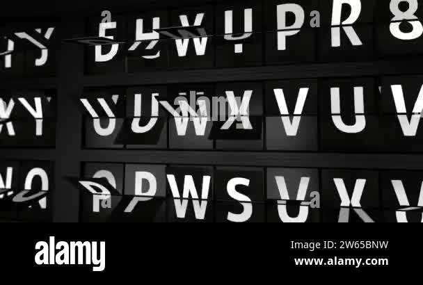 Flight Info Image Animation 3D generated animation, analog flight information display board with ...