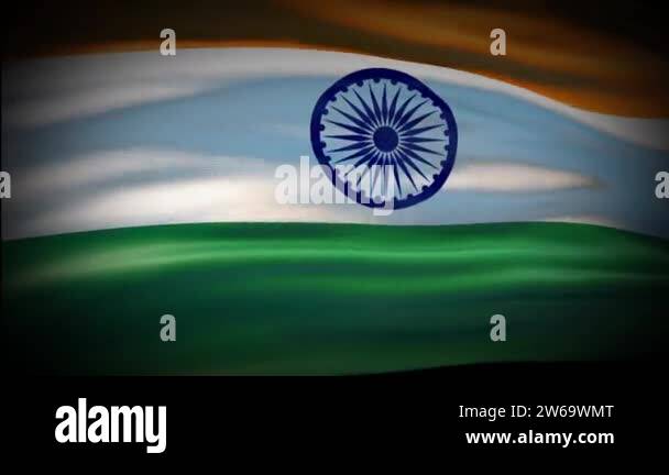 Animation India flag is waving seamless loop. India flag waving in the ...