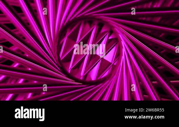 3D pattern in rotating spiral. Motion. 3D metal pattern with diamonds ...