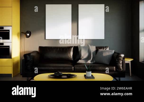 luxury modern living room interior, video 3D animation ultra HD 4K ...
