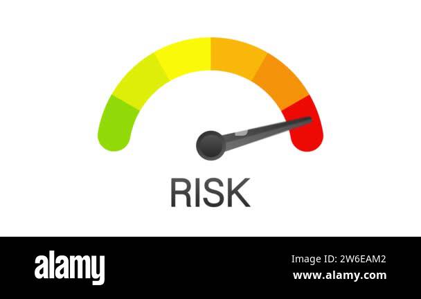 Risk icon on speedometer. High risk meter. Motion design Stock Video ...