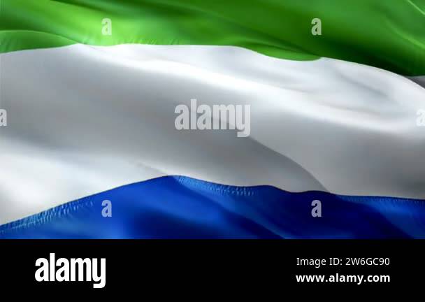 Sierra Leone flag Motion Loop video waving in wind. Realistic Salone ...