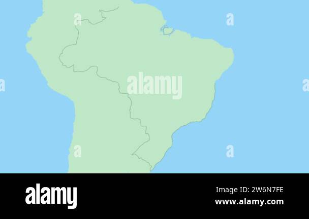 Map of Brazil with pin of country capital. Brazil Map with neighboring ...