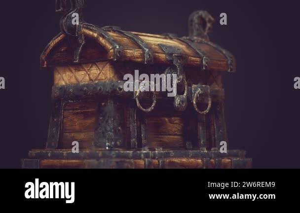 Closed Wooden Treasure Chest with Metal Clasp Stock Video Footage - Alamy