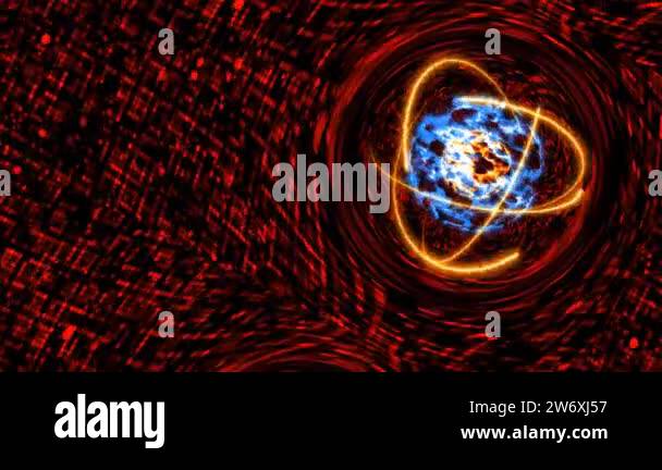 reflection quantum light red core and futuristic computer animation ...