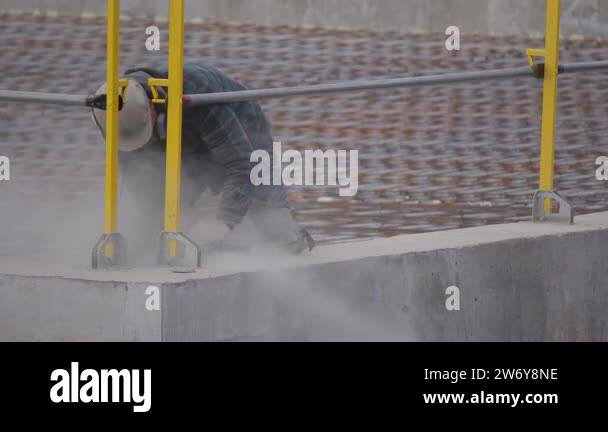 Work Concreate Dust Concrete dust worker construction Stock Videos & Footage - HD and 4K ...