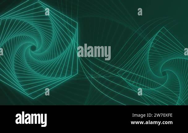 Geometric Line Art, green background with shapes, loop animation 4K ...