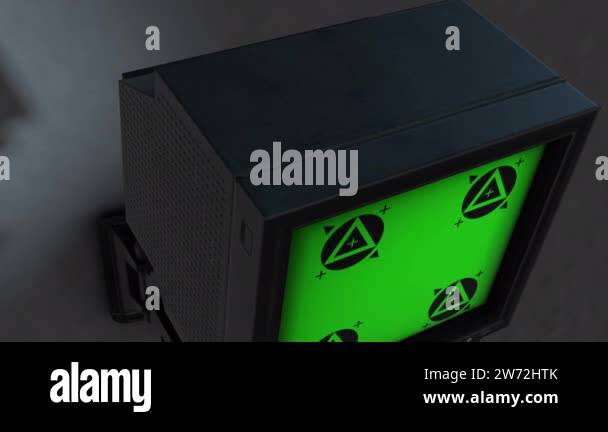 3D model animation with track point on the tv-monitor Stock Video ...