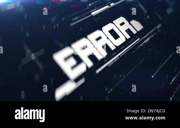 Error warning text message on computer screen, system breach, hacking ...