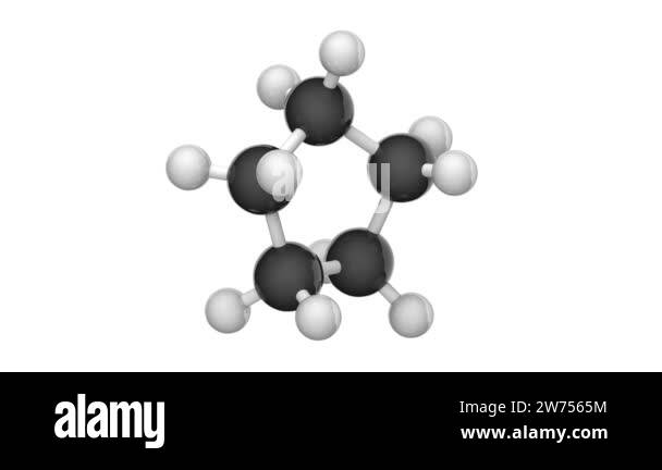 Structural chemical formula and molecular structure of Cyclopentane ...
