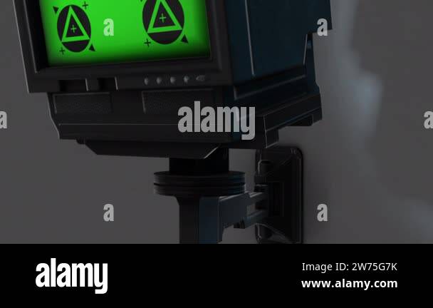 3D model animation with track point on the tv-monitor Stock Video ...