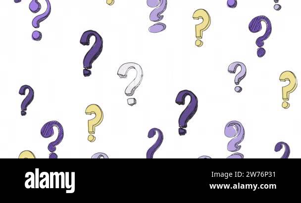 Sketch question mark hand drawn black interrogation marks Stock Videos ...
