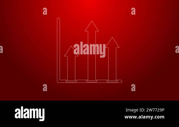 Green line Pie chart infographic icon isolated on red background ...