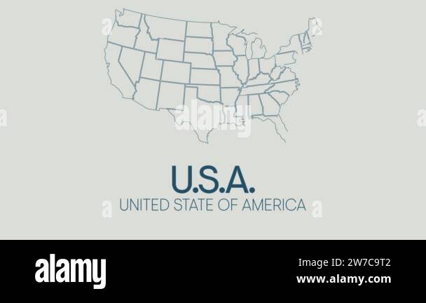 Map of United States of America - Map Of United States Of America Showing Different States Animated Usa Contiguous Lower 48 U S State Map On An Isolated Chroma Key Background 2w7c9t2