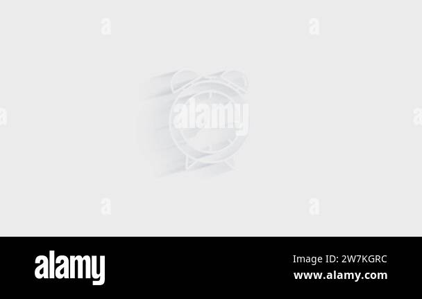 Simple Clock icon. White icon with shadow on transparent background ...