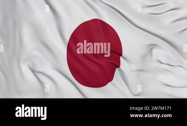Japan flag waving 3d animation. Seamless looping Japanese flag ...