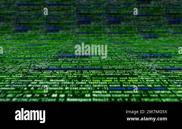Infinite code in matrix. Animation. Endless text of multicolored ...