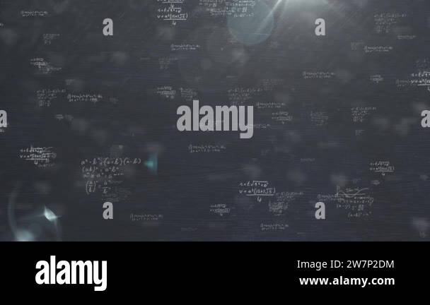 Animation of mathematical drawings and formulas over lights on dark ...